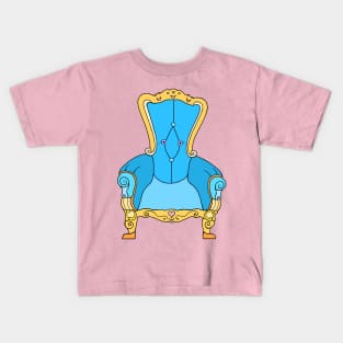 Blue Victorian Cheerful Chair Kids T-Shirt